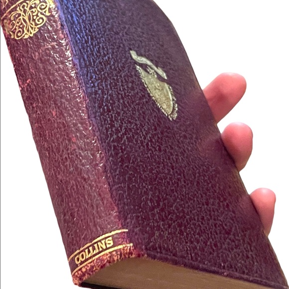 Antique 1920 Red Leather UK Collins Poetical Works of Robert Burns Gold Letter - Picture 6 of 16